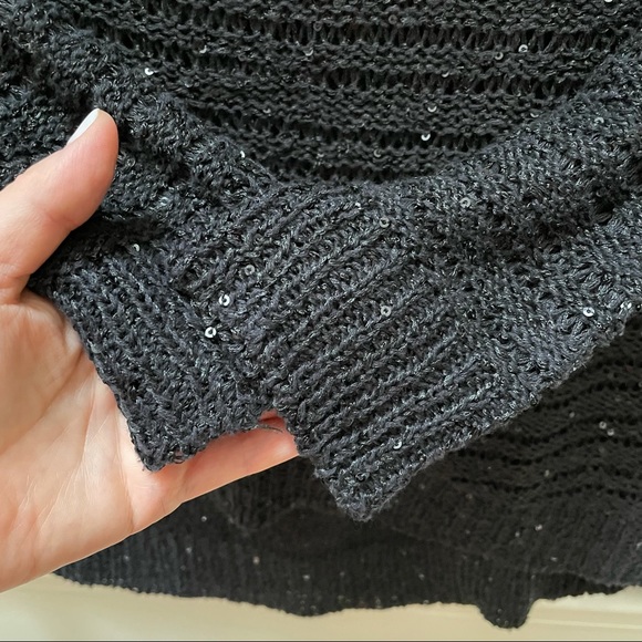 ROBBI & NIKI Sequin Scoop Neck Sweater Black XS/S - Picture 4 of 7